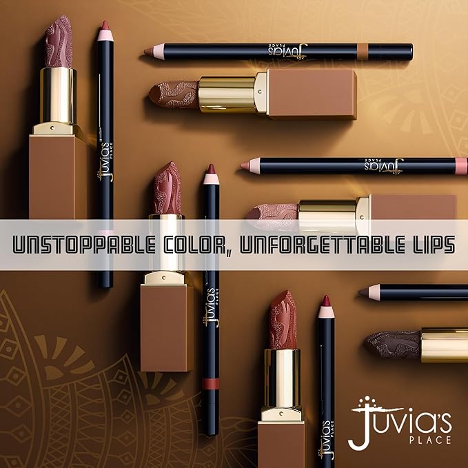 Juvia's Place Long Wear Lip Pencil – Coffee Bean – Waterproof & Kiss-proof, Long Lasting Lip Liner, Smooth Makeup Application - Soft Matte Finish Base for Lipstick - 13 Hours of Wear for Everyday Use