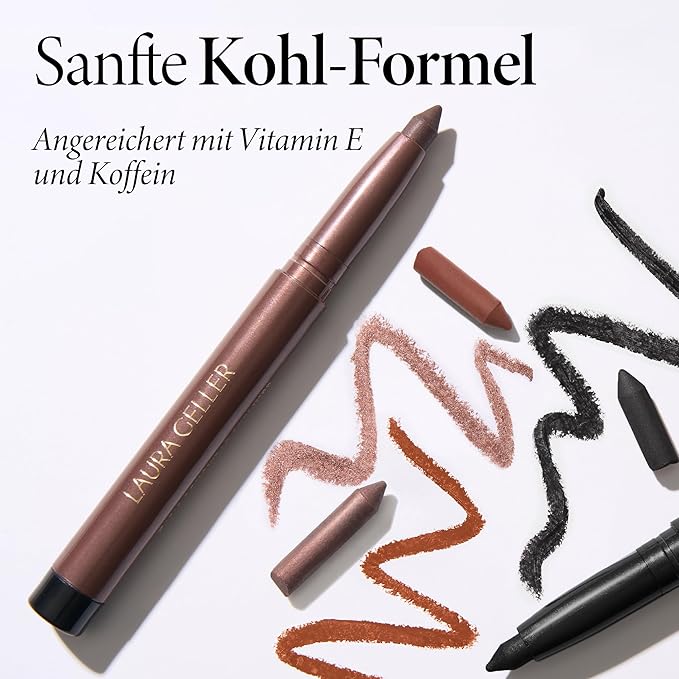 LAURA GELLER NEW YORK Kajal Longwear Kohl Eyeliner Pencil with Caffeine, Smooth & Blendable Makeup, Smokey Quartz