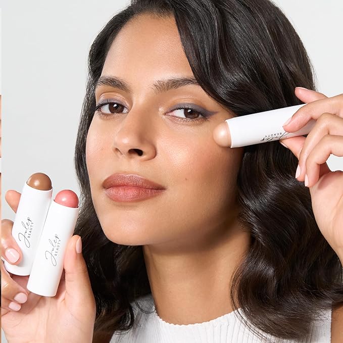 Julep Skip the Brush 3-in-1 Color Stick for Eyes, Cheeks, and Lip Trio Muted Mauve, Neutral Bronze, Sheer Glow
