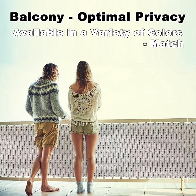 Balcony Privacy Screen 4.6' x 23' UV Protection Weather-Resistant Outdoor - Image 2