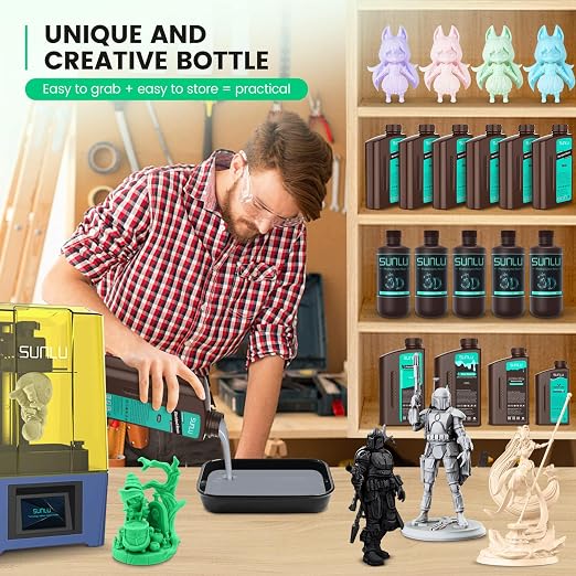 SUNLU 3D Printer Resin 4kg, Fast Curing Standard 3D Resin - Image 5