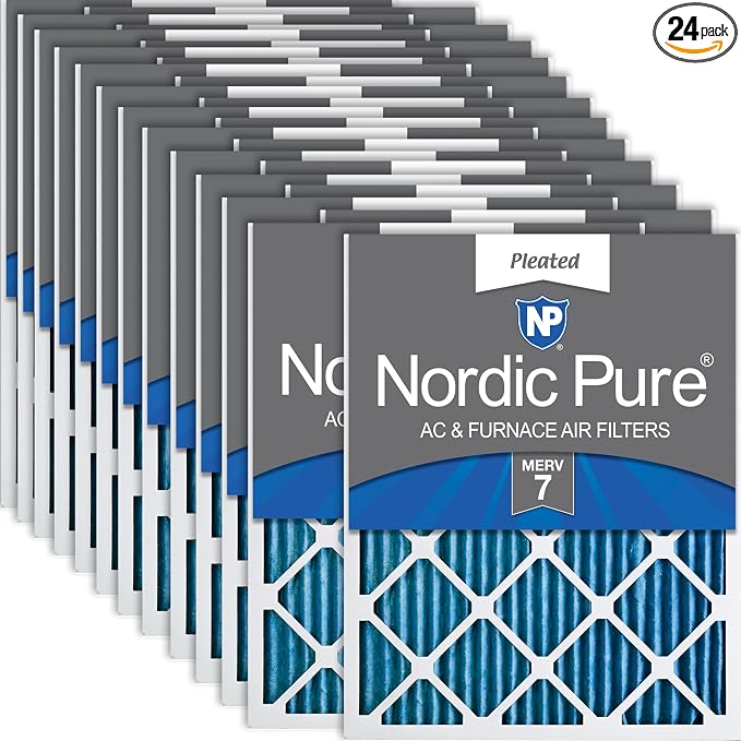 Nordic Pure 16x20x1 Pleated MERV 7 Air Filters 24 Pack by NordicPure