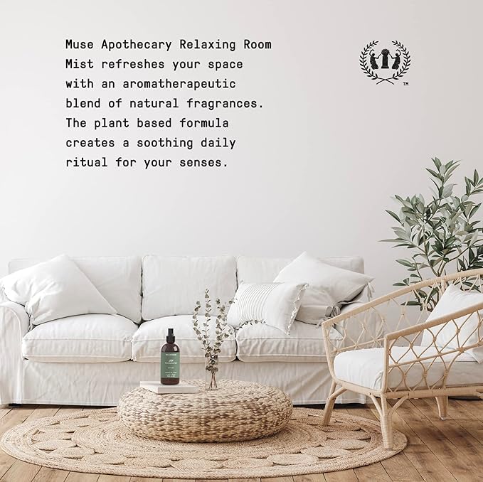 Muse Apothecary Room Ritual - Botanical Collection - Room Spray, Aromatic and Relaxing Room Mist, Air Freshener Spray, Infused with Natural Aromatherapy Essential Oils - 8 oz, Warm Cedar