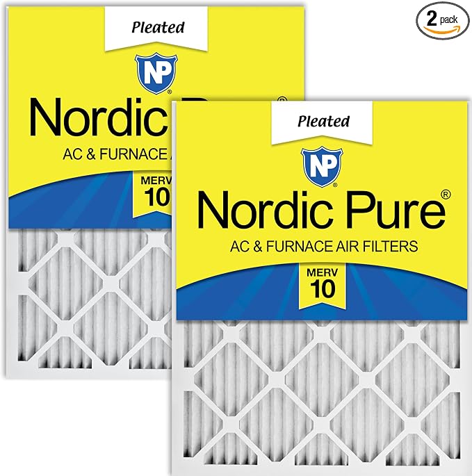 Nordic Pure 15x20x1 Pleated MERV 10 Air Filters 2 Pack by NordicPure