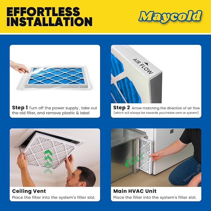 Maycold 14x14x1 MERV 11 Furnace Air Filter, High-Performance HVAC AC Filters - Image 7