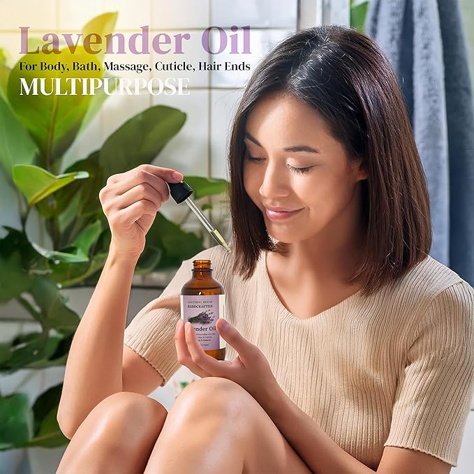 Lavender After-Shower Moisturizing Body Oil with Fractionated Coconut Oil, Vitamin E, Radiant Looking Glow and Skin Hydration, Instant Absorption, Body, After-Shower oil, 4 Ounces