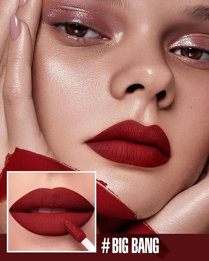 Dark Red Lipstick Long Lasting Lipsticks for Women Smudgeproof Transferproof Cruelty Free Lip Makeup, 907 Bing Bong