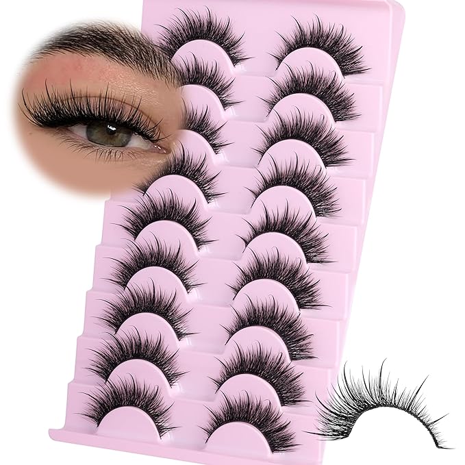 Manga Lashes Anime False Eyelashes with Spikes Fake Lashes Wispy Lashes Strips Spiky Fake Eyelashes 9 Pairs Faux Mink Lashes 8-16mm Lash Extension by ALPHONSE