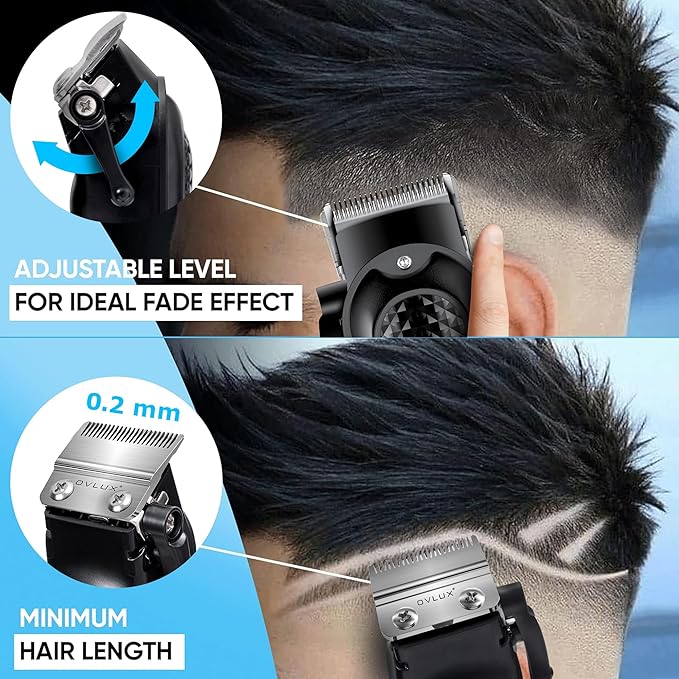 Cordless Hair Clippers for Men: Professional Barber Clippers for Precision Grooming, Rechargeable and Powerful - Máquina para Cortar Pelo de Hombre