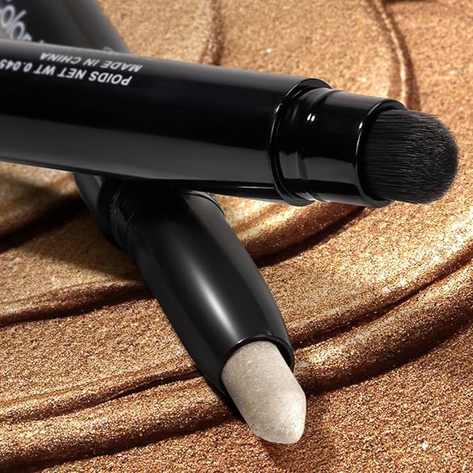 Cream Waterproof Hypoallergenic Eyeshadow Stick, long wear Metallic Glitter Matte Eye Shadow Pencil With Makeup Brush, Eye Brightener, 20 Marble Shimmer