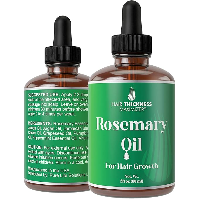 Rosemary Oil for Hair Growth for Women, Men. Strengthens & Hydrates Thinning, Dry Hair for a Healthier-Looking Scalp. For Women & Men – Vegan 2oz Serum