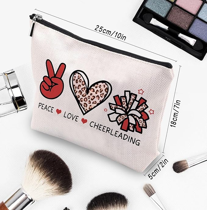 Cheer leading Gifts for Women, Makeup Cosmetic Bag Gifts for Cheer-leading Women Friends, Birthday Gifts for Cheerleader travel Makeup Pouch