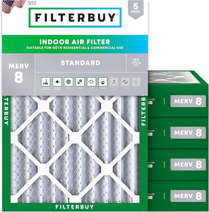 Filterbuy 18x24x4 Air Filter MERV 8 Essential Dust & Allergy Defense, by Filterbuy