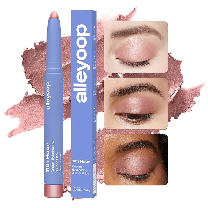 ALLEYOOP 11th Hour Cream Eye Shadow Sticks - Gotta Guava (Shimmer) - Award-winning Eyeshadow Stick - Smudge-Proof and Crease Proof for Over 11 Hours - Easy-To-Apply and Compact for Travel, 0.05 Oz