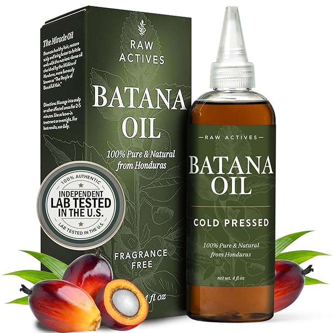 Batana Oil for Hair Growth - 4oz - 100% Pure, Cold Pressed, Unrefined Oil from Honduras - Supports Stronger & Thicker Hair - Dr Sebi Inspired Hair Growth Treatment