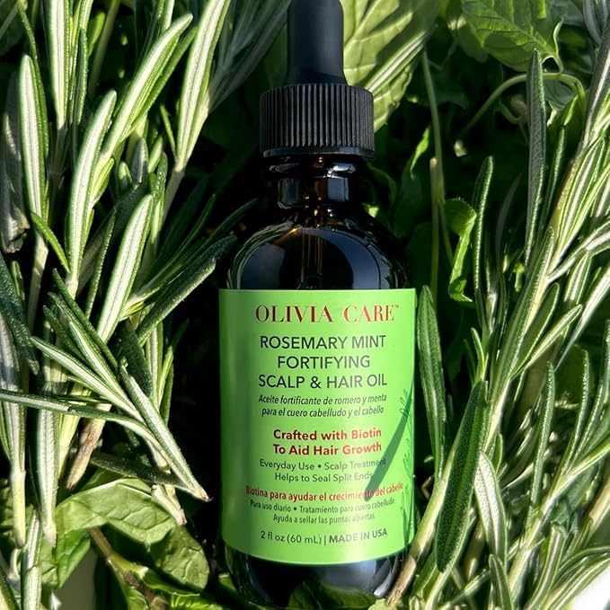 OLIVIA CARE Rosemary Oil for Hair Growth - Rosemary Oil & Mint Oil with Biotin, Fortifying Scalp and Hair Treatment to Aid Hair Growth, Made in USA.