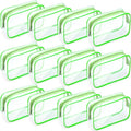 Weewooday 12 Pieces Clear Makeup Bags Cosmetic Storage Bags PVC Zipper Pouches Travel Waterproof Makeup Plastic Case for Women Organizing Toiletries Traveling Bathroom(Small,Green)