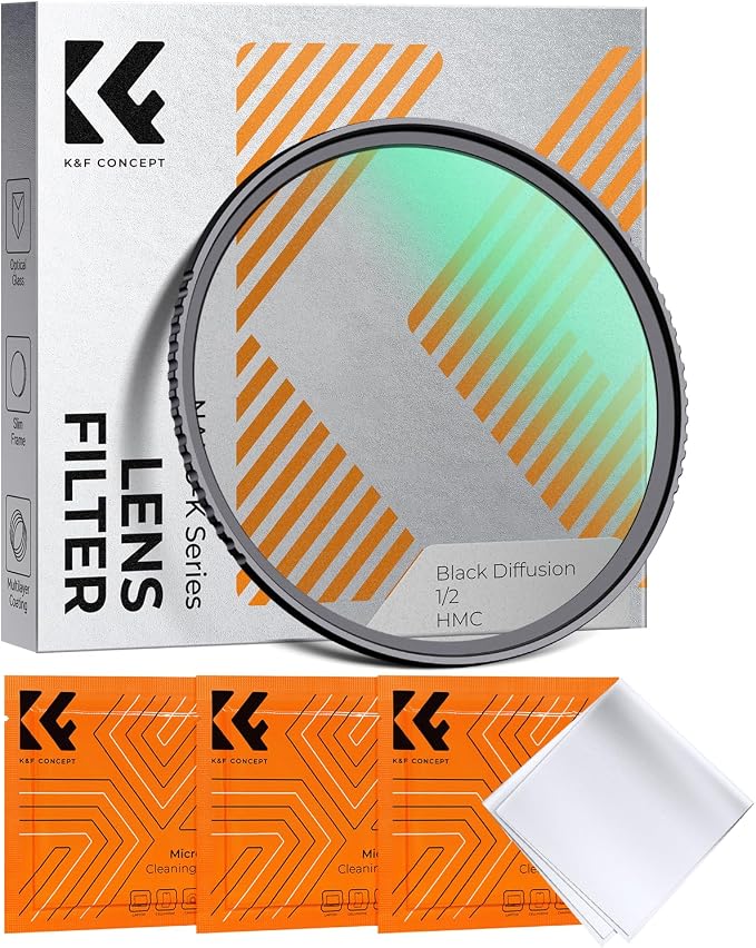 K&F CONCEPT 67mm Black Diffusion 1/2 Filter Mist Cinematic Effect Filter by KFCONCEPT