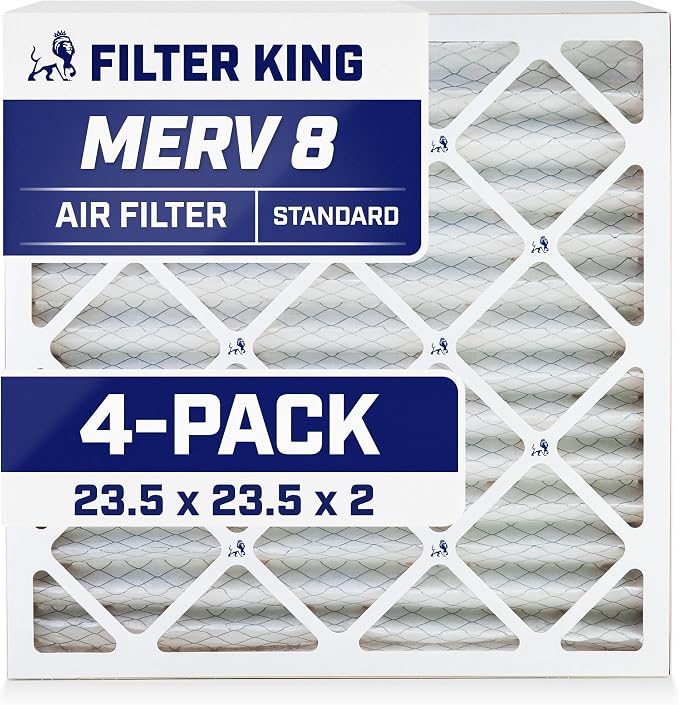 Filter King 23.5x23.5x2 Air Filter | 4-PACK | MERV 8 HVAC Pleated A/C Furnace by FilterKing