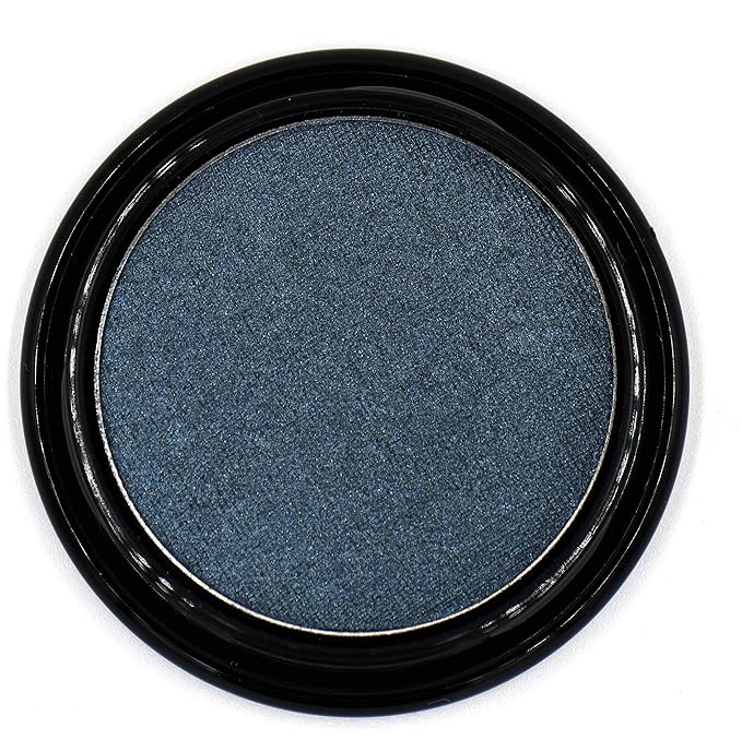 Dark Starry Night Metallic Navy Blue Grey Gray Silver Shimmer Pressed Powder Single Vegan Eyeshadow; Talc, Paraben & Cruelty Free