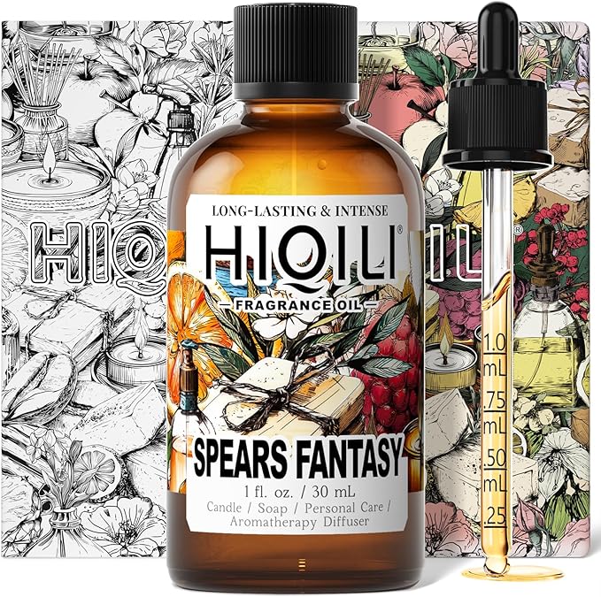 HIQILI Spears Fantasy Fragrance Oil for Home Diffuser, White Chocolate‌ & Cupcake‌ Scents, DIY Soap, Candle, Perfume Making, Long Lasting - 1 Fl Oz