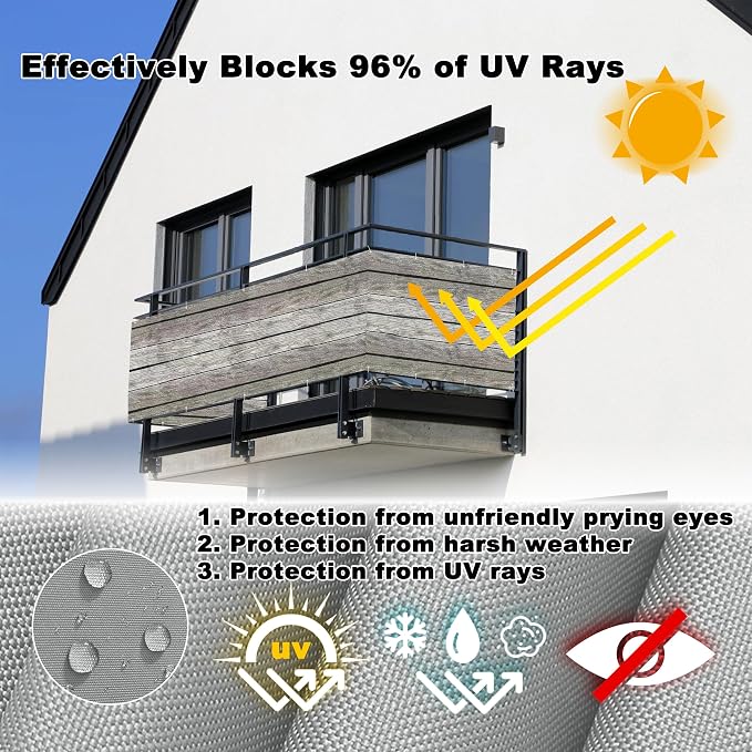 Fence Privacy Screen 1.6' x 65.6' UV-Protection Wind-Resistant Balcony Privacy - Image 4