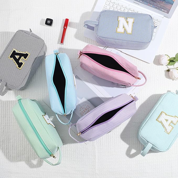 YOOLIFE Gifts for Teen Girls - Personalized Initial Makeup Bag, Birthday Gifts for Women Sister Friend Daughter Girls Kids