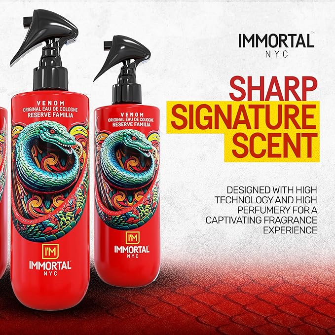Immortal NYC Reserve Venom After Shave For Men Body/Face, 17 oz- Moisturizing and Refreshing Fruity Floral Men's Cologne