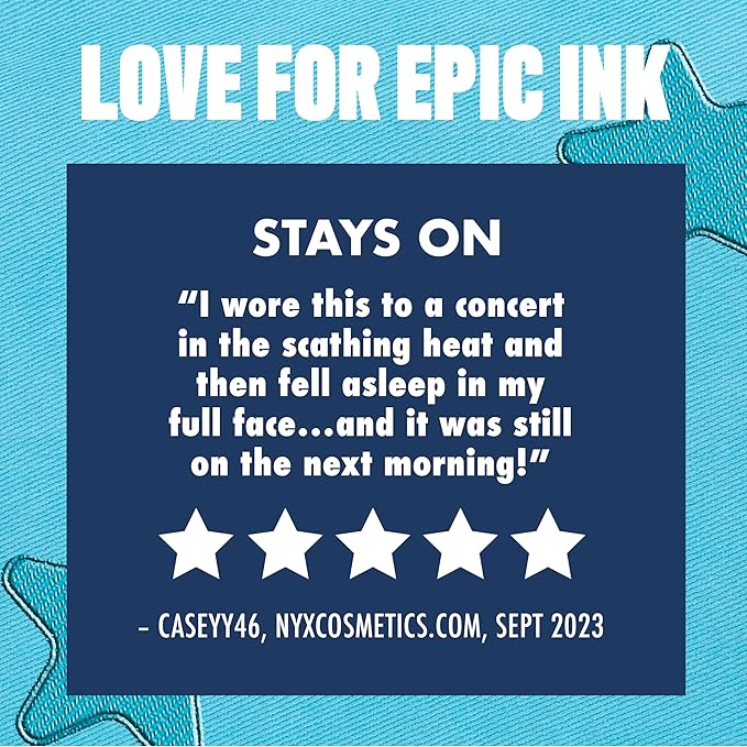 NYX PROFESSIONAL MAKEUP Epic Ink Liner, Waterproof Liquid Eyeliner - Black, Vegan Formula