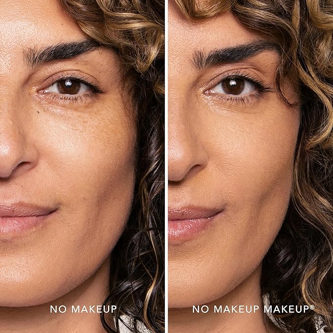 No Makeup Makeup Long-Lasting Lightweight Foundation & Brush Duo | Cruelty-Free, Fragrance-Free, Buildable, Transfer-Proof Makeup (Tan)