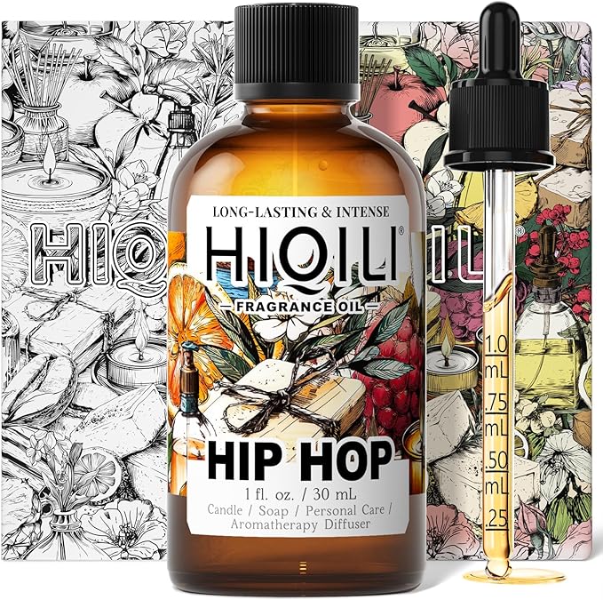 HIQILI Hip Hop Fragrance Oil for Scent Diffusers, Lemon & Green Apple Scents, Candles & Soaps Making, Add to Body Scrub and Spray - 1 Fl Oz