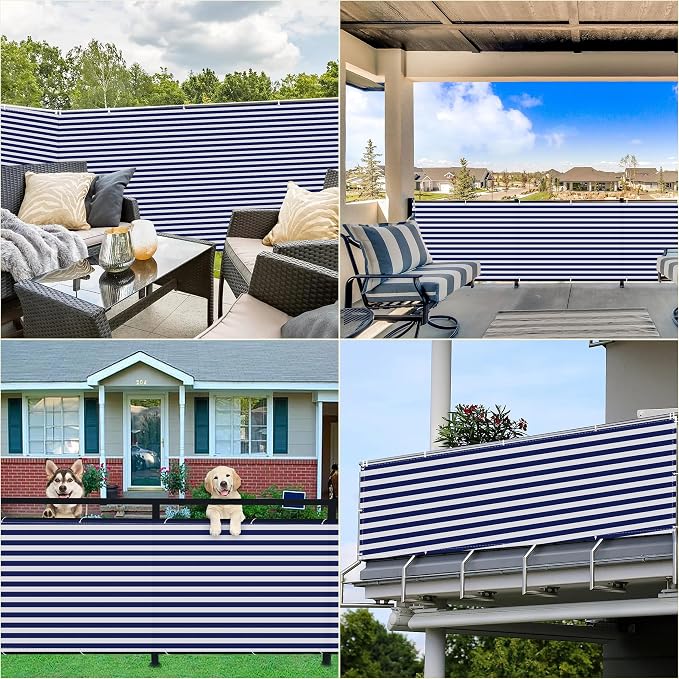 Balcony Privacy Screen 3.9' x 32.8' UV-Protection Wind-Resistant Garden Fence - Image 7