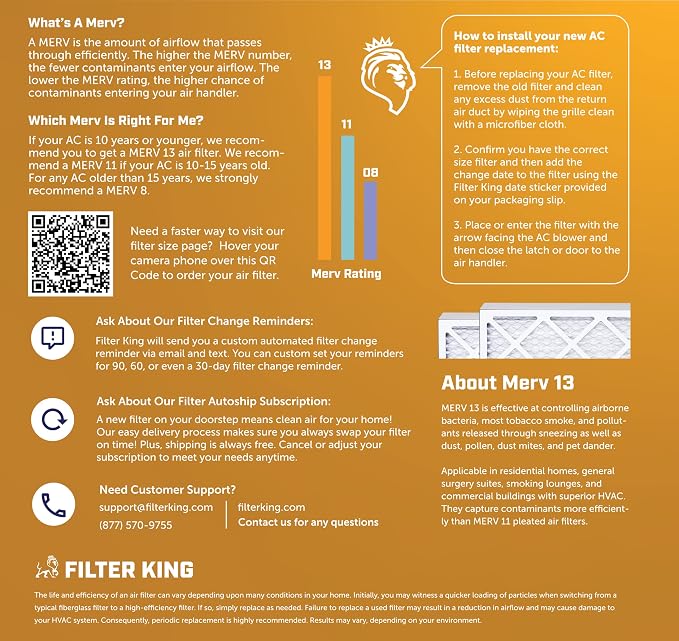 Filter King 16.5x22x1 Air Filter | 12-PACK | MERV 13 HVAC Pleated A/C Furnace - Image 6