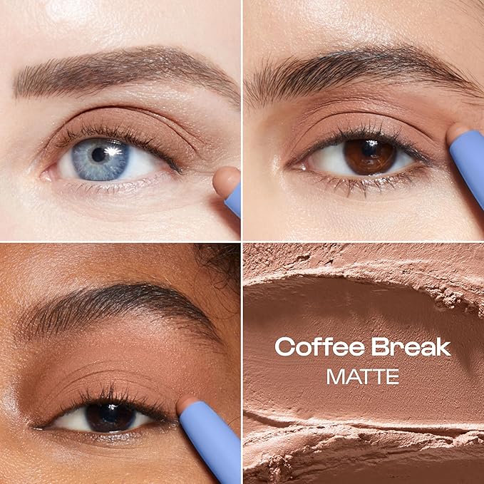 ALLEYOOP 11th Hour Cream Eye Shadow Sticks - Coffee Break (Matte) - Award-winning Eyeshadow Stick - Smudge-Proof and Crease Proof for Over 11 Hours - Easy-To-Apply and Compact for Travel, 0.05 Oz