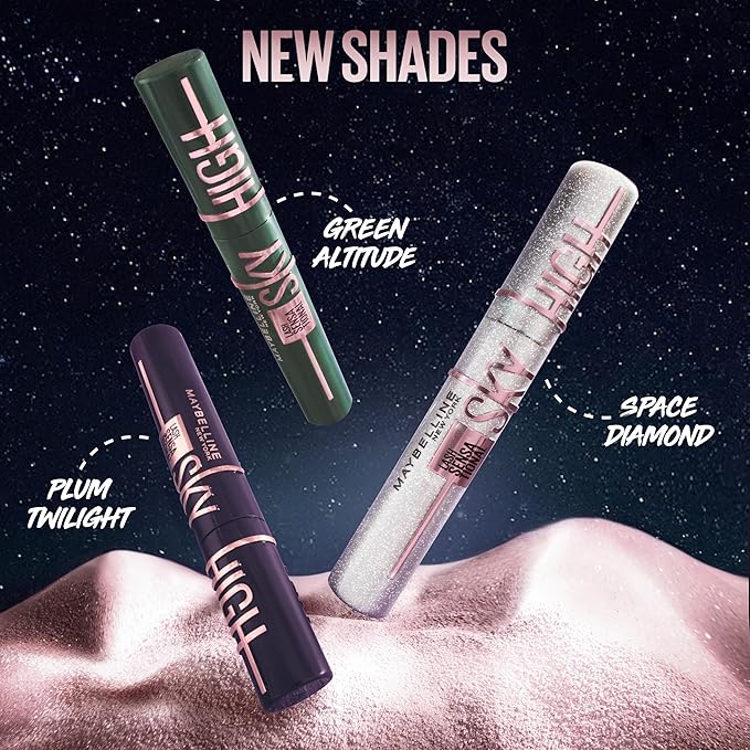 Maybelline Lash Sensational Sky High Washable Mascara, Volumizing, Lengthening, Defining, Curling, Multiplying, Buildable Mascara Make Up Formula, Plum Twilight, 1 Count