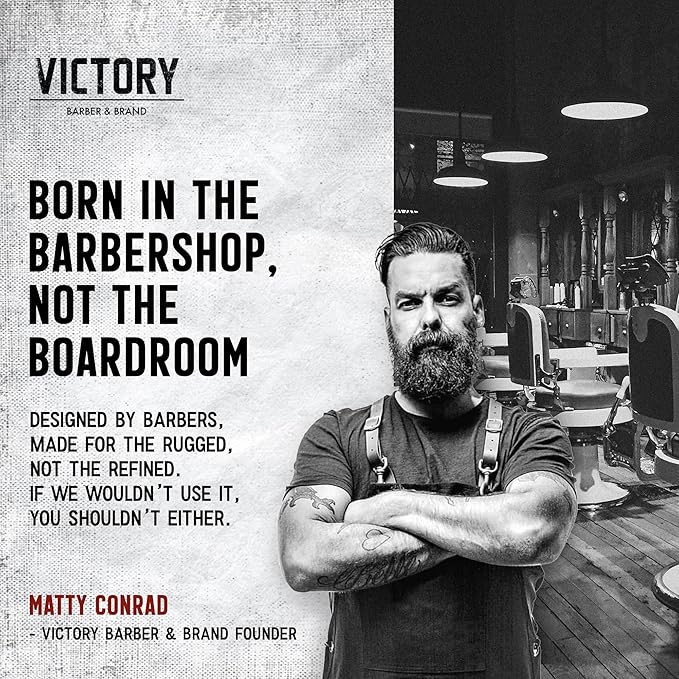 Victory Barber & Brand Beard Wash - Made in USA, Men's All-in-One Shampoo and Conditioner, Hydrating, Smoothening, Softening, 8.4 Fl Oz