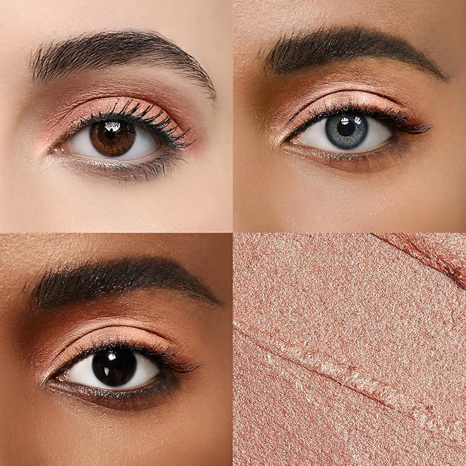Longwear Cream Eye Shadow Sticks(72 Grapefruit Shimmer),Smudge-Proof, Waterproof Eyeshadow,Silky Formula Glitter With Makeup Brush,Orange Eyeshadow Stick