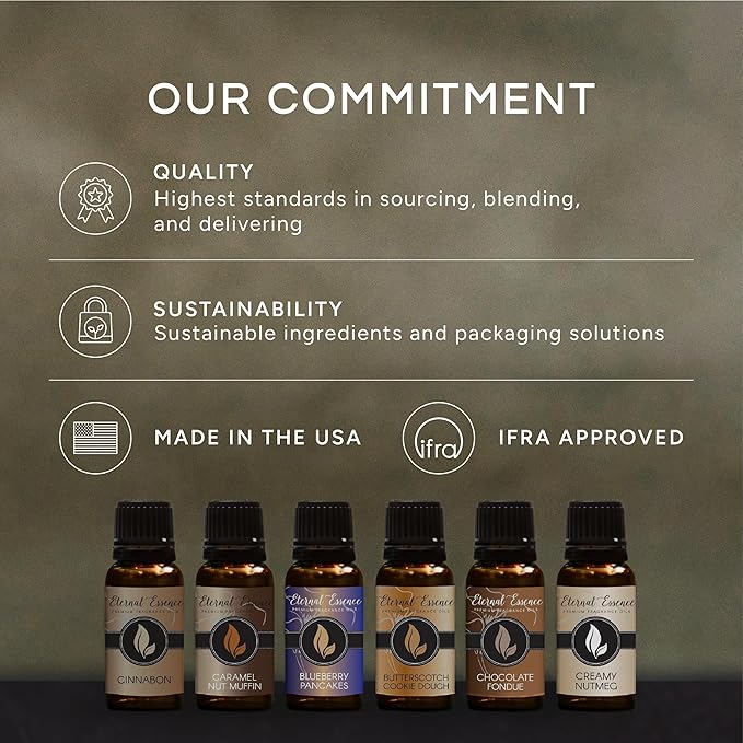 Eternal Essence Oils Nature Set of 6 Premium Fragrance Oils - Sweet Grass, Aspen Grass, Fire Amber, Sweet Rain, Bamboo & Teak and Amberwood - For Diffusers, Candle & Soap Making, & Aromatherapy - 10ML