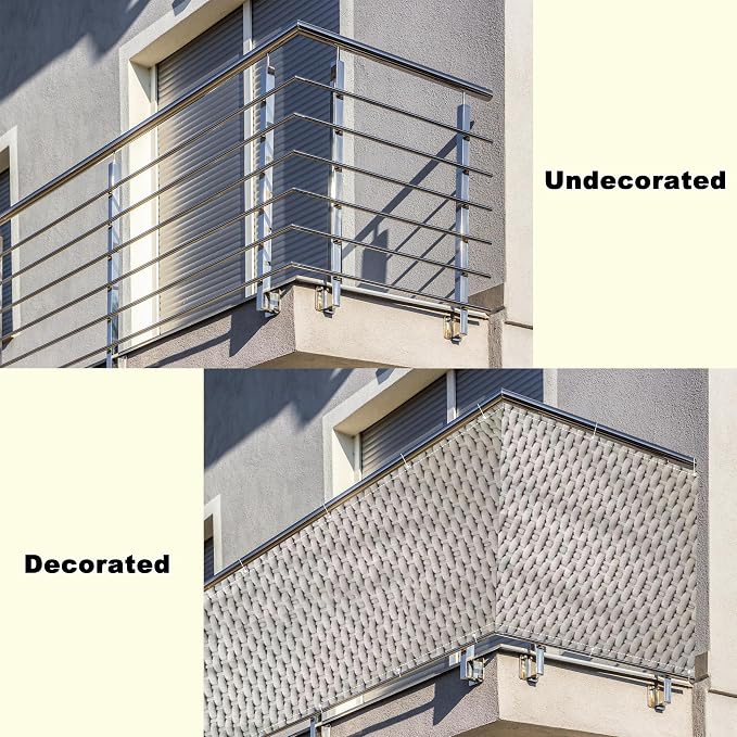 Balcony Privacy Screen 2.8' x 9.8' Durable UV-Resistant Patio Privacy Screen - Image 8