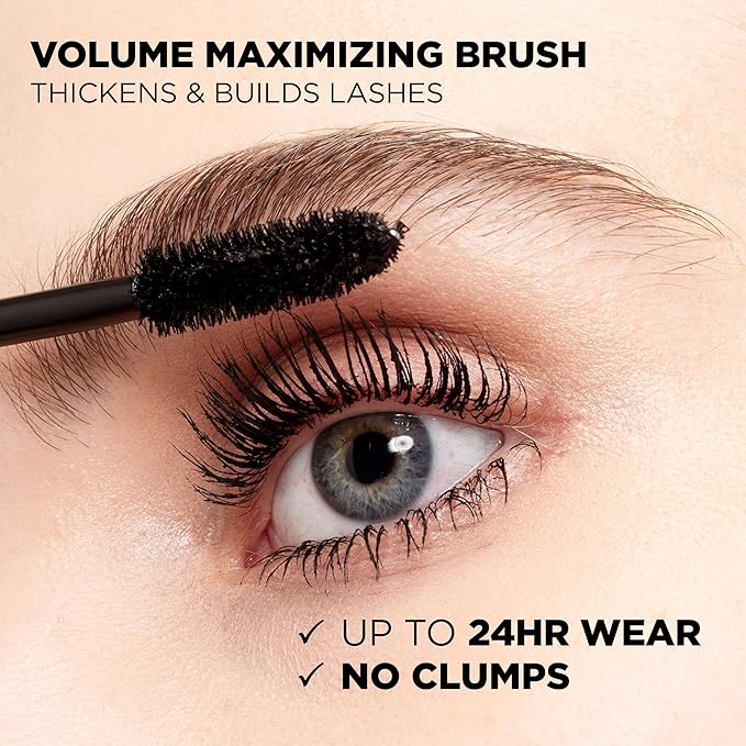 L’Oreal Paris Makeup Voluminous Original Volume Building Mascara, Black Brown, 2 Count