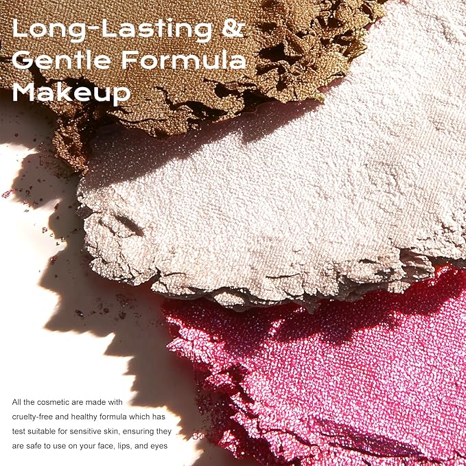 Color Nymph Ultra-Creamy Highlighter Blush Bronzer Stackable Makeup Palette | 3-IN-1 Multiuse Long-Lasting & Shimmer Power, Travel-Friendly Makeup Kits | Vegan & Cruelty-Free - Starlit Glow