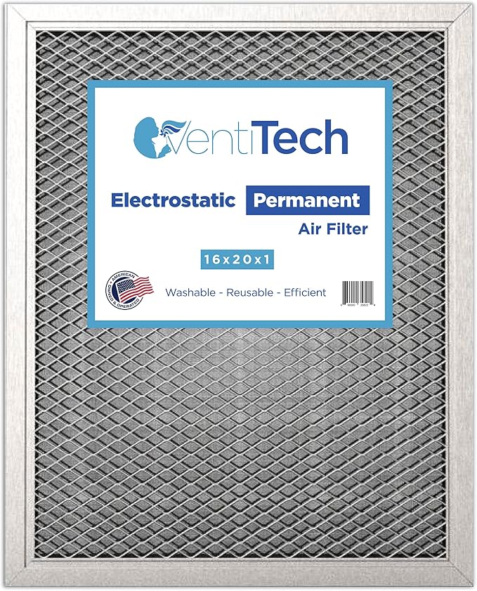 16x20x1 Washable Electrostatic Air Filter. Reusable HVAC & Furnace Air Filter by VentiTech