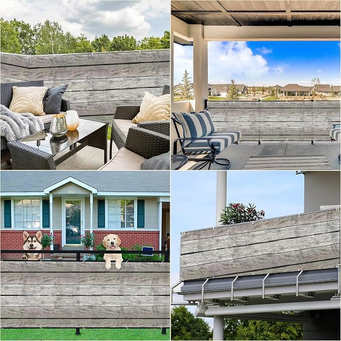 Balcony Privacy Screen 2.6' x 6.6' UV-Resistant Visibility Reduction Outdoor - Image 7