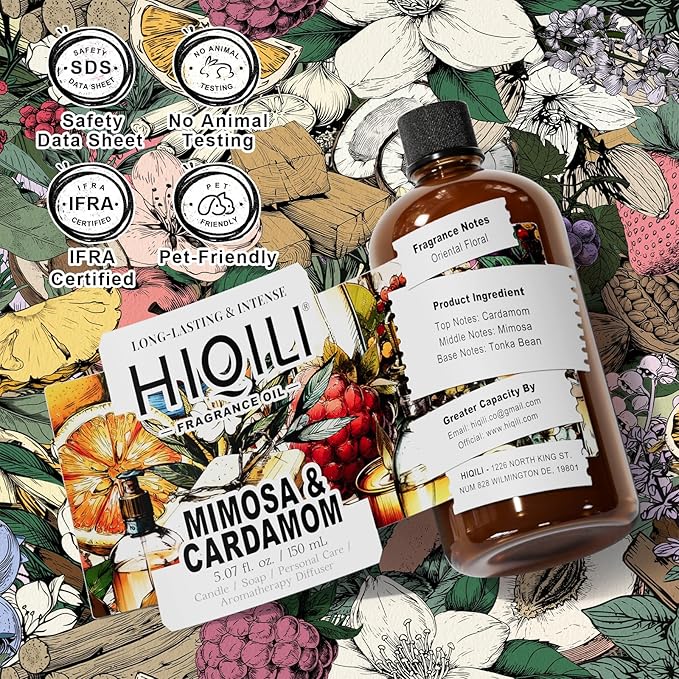 HIQILI Mimosa & Cardamom Fragrance Oil - 5.07 Fl Oz