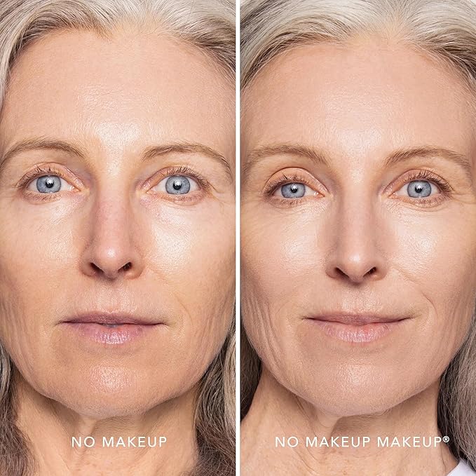 No Makeup Makeup Long-Lasting Lightweight Foundation & Brush Duo | Cruelty-Free, Fragrance-Free, Buildable, Transfer-Proof Makeup (Light)