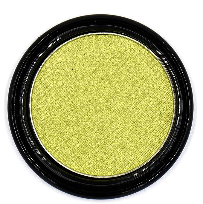 Chartreuse Bright Neon Yellow Green Shimmer Pressed Powder Single Vegan Eyeshadow; Talc, Paraben & Cruelty Free