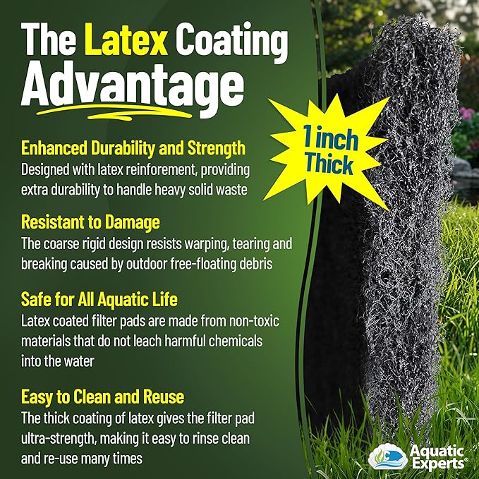 Aquatic Experts Classic Koi Pond Filter Pad COARSE – Black Bulk Roll Pond - Image 5