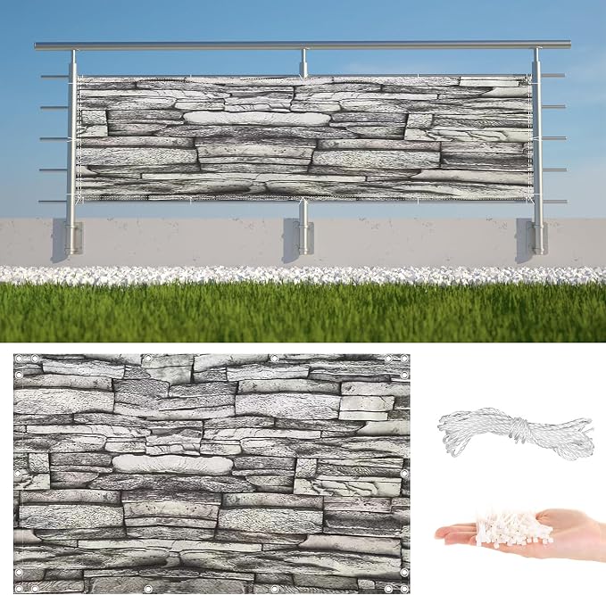 Privacy Screen 4.3' x 23' UV-Resistant Visibility Reduction Outdoor Privacy by AYLFBFU
