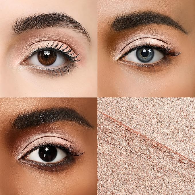 longwear cream eye shadow sticks(02 Rose Gold Shimmer),Smudge-Proof,Waterproof Eyeshadow,Silky Formula Glitter With Makeup Brush,Rose Gold Sheer Shimmer
