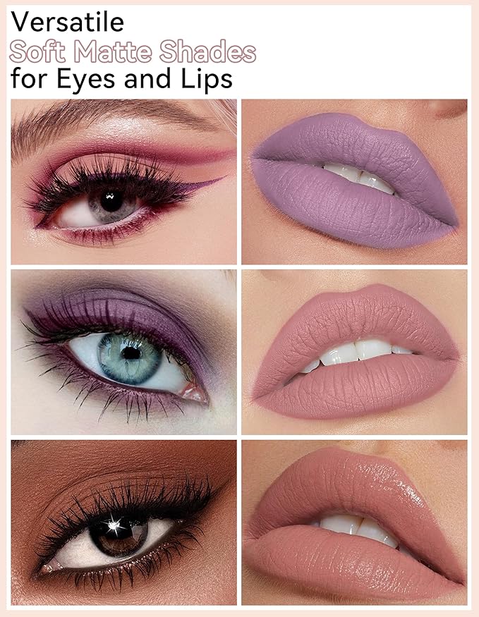 Erinde Waterproof Cream Eyeshadow Stick, Matte Nude Eye Shadow Sticks, Longwear Blendable High Pigmented, Neutral Eye Shadow Sticks Matte for Older Eyes, Smokey Eyeshadow Pencil Crayon, 17 Mauve